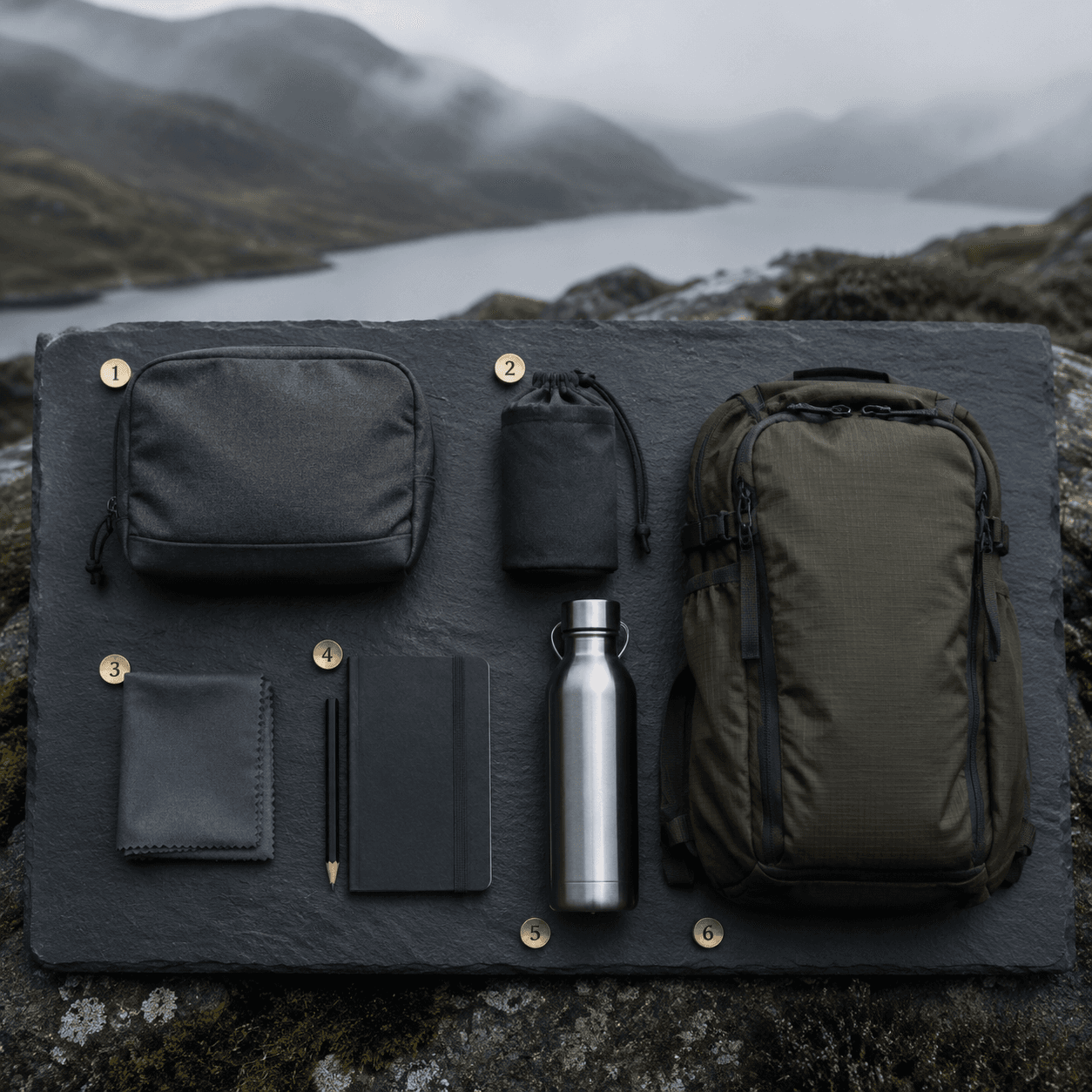 Camera Walk Layout — an ordered day-kit board inspired by Kingussie birch line